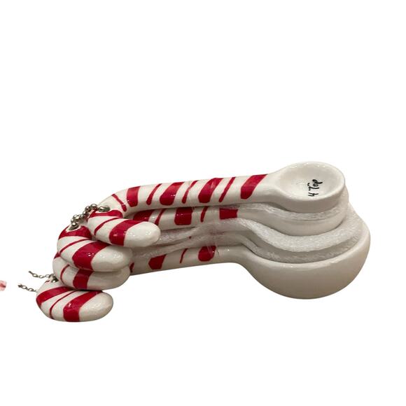The BakeShop Candy Cane Measuring Spoons Holiday Kitchen NEW - Picture 3 of 10